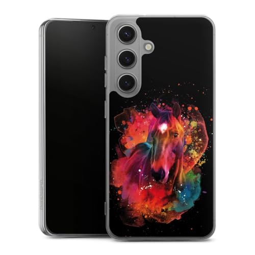 Coque silicone Samsung S25 finition premium motif équestre aquarelle