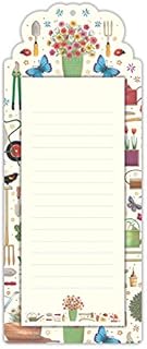 Quire Carnet de notes magnétique pour liste de courses Motif jardinage 60 feuilles 245 x 100 mm