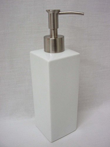 DOSIFICADOR DISPENSADOR JABON BAÑO Alto Cuadrado Porcelana Blanco 475ML