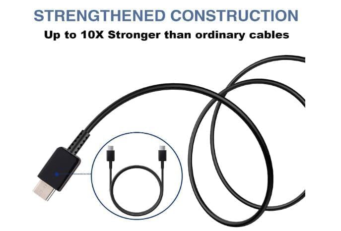 Image of Original Samsung 45W Max Power Adapter with 3.3FT Type C to C Cable, Compatible with Smartphone Samsung M55 5G Monster / M15 5G | S24 | S24 Ultra | S23 | M35 | Tab S, Mobiles.