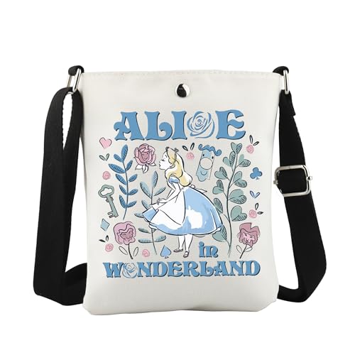 WCGXKO Alice Inspired Crossbody Bag Fairy Story Fans Gift for Alice Lover