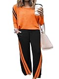 Chulianyouhuo Womens Plus Size 2 Piece Outfits Tracksuit 2025 Fall Lounge Set Wide Leg Pants Long Sleeve Tops Travel Sweatsuit