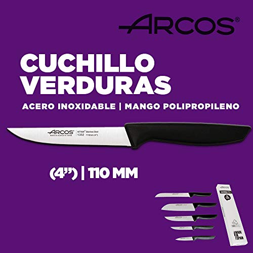 Miniatura 4 de Arcos Juego Cuchillos Cocina Profesionales Cuchillos Cocina Profesional Cuchillos Acero Inoxidable Mango Negro Utensilios De Cocina Cuchillo Japones Santoku Lavavajillas 5 Piezas