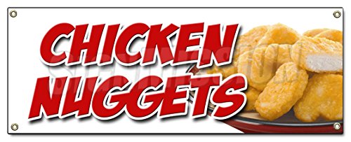 Pollo Nuggets Banner Banner Frito Nuggets Dedos Licitación Comida Blanco