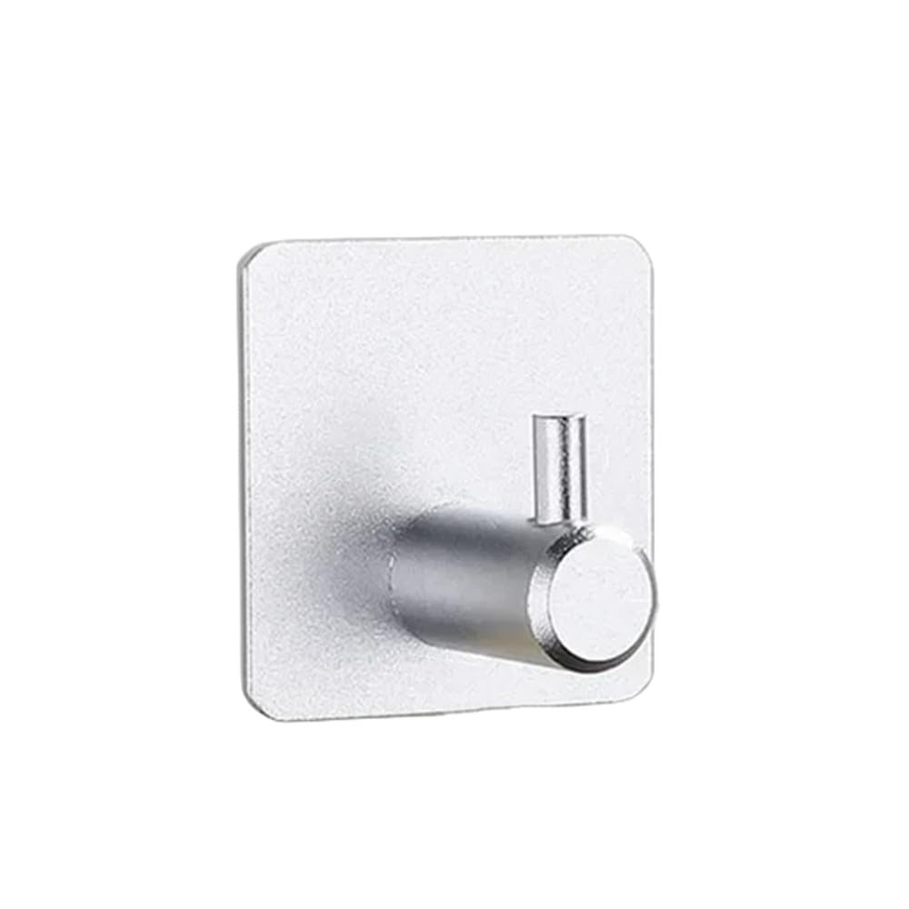 Lcanallyms Silver-A Wall Hooks, Coat Hook Bathroom Hooks Self Adhesive Home Kitchen Wall Door Key Rack Towel Hanger Aluminum Robe Accessories,Gold,D(Silver-A)