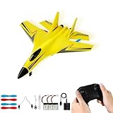 RC Airplane,Remote Control Airplanes for Kids 12 Years and up, 2 Channels Foam RC Plane Wireless Toy with 3 Batteries Easy to Fly for Adults Kids Beginners Boys (Yellow)