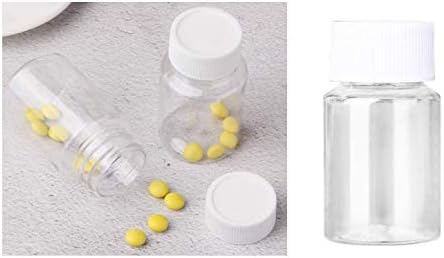 Miniatura 5 de HLLMX - 8 botellas vacías de plástico transparente para píldoras, botella de reactivo químico, botella de líquido botella de polvo sólido, 0.7 fl oz