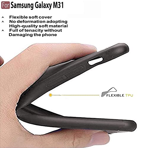 Image of Mobile Back Cover Case for Samsung Galaxy M21 (Silicone Case|CameraProtection|Black SC1510)