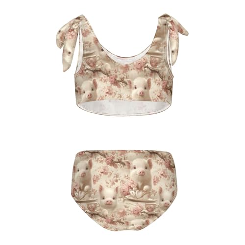 KLL Girls Swimsuits Cute 2-Piecing Bathing Suits with Adjustable Strap2