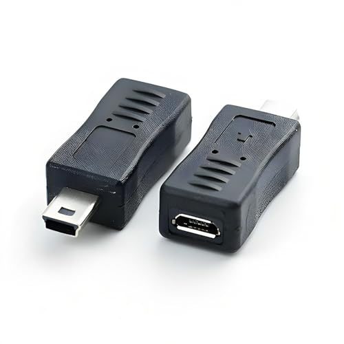 Image of Mini USB Female to Micro USB Male Adapter ; M i n i-USB Male to Micro-USB Female Adaptor (Micro & Mini USB2.0 Adapter Combo)