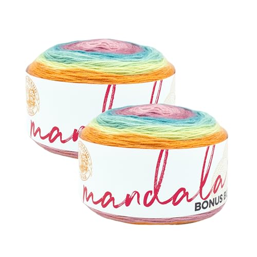 Image of Lion Brand Yarn Mandala Bonus Bundle Multicolor Yarn for Knitting, Crocheting, and Crafting, 2 Cakes, Sasquatch