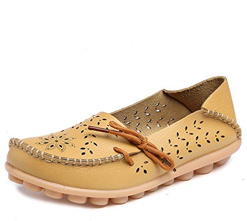 Casual Soft Sole Non-Slip Women's Shoes Leather Hollowed Out Large Size Mother Shoes