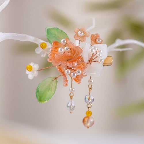 Juego de dos pinzas para cabello con diseño floral y cristales miniatura 4
