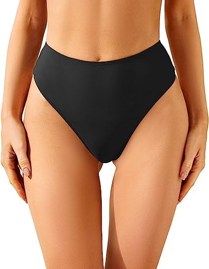 Zmart Women High Waist Thong Bikini Bottoms High Cut Swimsuit Bathing Suit Cheeky Brazilian Swimwear Bottom - Image 6