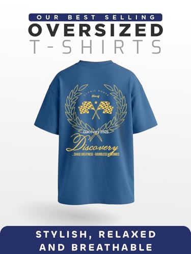 Image of Nobero Men's Oversized Graphic T-Shirt for Men | Soft Cotton | Drop Shoulder Relaxed Fit | Printed Casual Tshirt for Men
