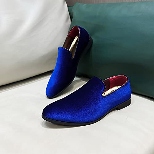 Image of FLQL Men's Luxury Penny Loafer Slip-On Velvet Shoes Party Dancing Shoes Suede Wedding Shoes Plus Size 7-13