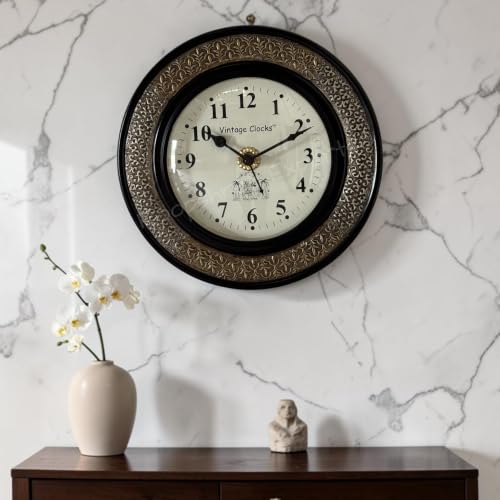 Image of Vintage Clock Brass Handcrafted Wall Clock /One Year Warranty / 1623-12-R