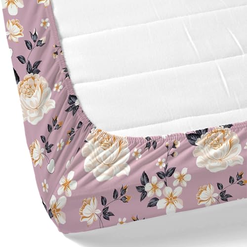 Image of Home Ecstasy Microfiber Wrinkle & Fade Resistant King Fitted Bedsheet with 2 Pillow Covers - (Size 72 x 78 inches, 140 GSM, Colour - Purple)