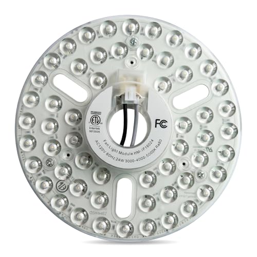 Image of 6.3-Inch 24W LED Ceiling Fan Light Kit Replacement, LED Light Engine Retrofit Panel, 3000K /4000K /6000K Daylight, Dimmable Circular LED Module for Flush Mount Ceiling Light, Magnetic Fast Installation