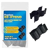 EZ-Xtend Boat Zipper Bimini Top Pole Clips - Anti Rattle Bimini Brace - 2 PK (Black, 7/8