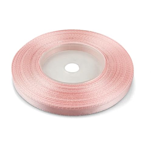 Netuno 1x rouleau ruban satin rose poudré 6mm x 32 m bande de tissu rubans de satin cadeau décoratif pour emballages cadeaux décoration bricolage DIY ruban de couleur...