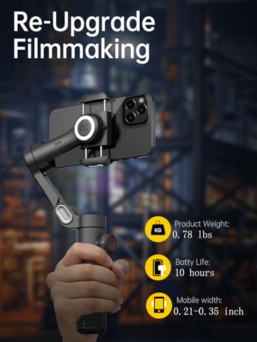 AOCHUAN Phone Gimbal Stabilizer, 3-Axis Smartphone Foldable Handheld Gimbal for iPhone wit - image 7