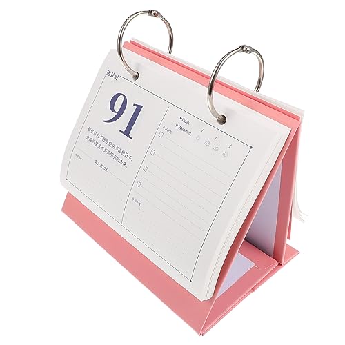Angoily 2023 cuenta regresiva de 100 dias decoración de la mesa decoración de calendario números a diario día agenda de caballete calendario de exámenes espesar calendario papel rosa