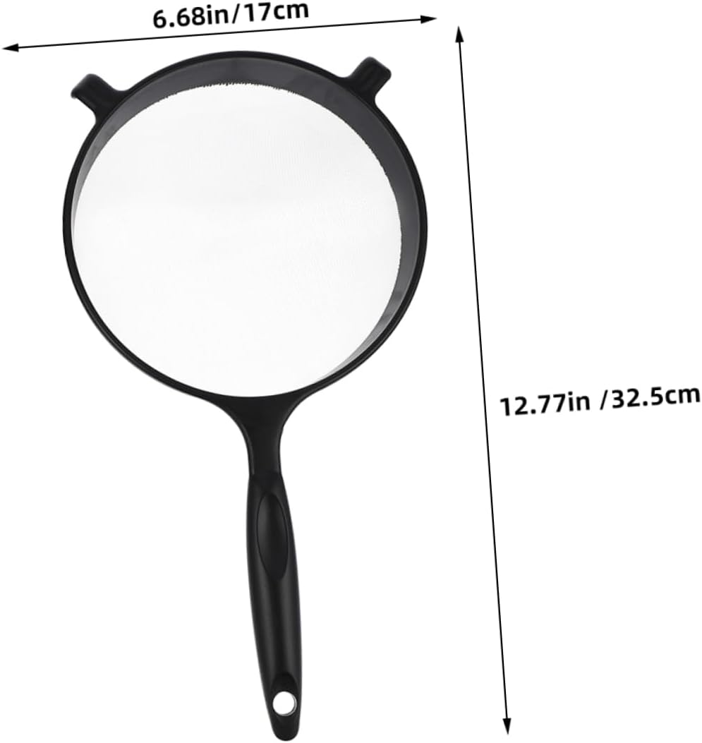 Handheld Flour Sifter with Handle 20 Mesh PP Black