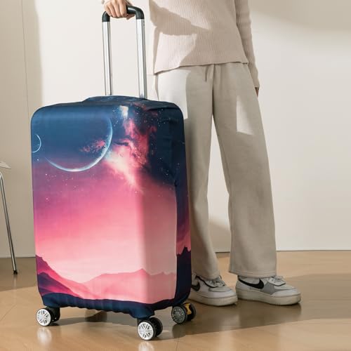Image of HOKIPO 220gsm Durable and Washable Suitcase Covers for Trolley Suitcase, Large (26-27inch) - Moonlit Horizon (AR-6345-D10)