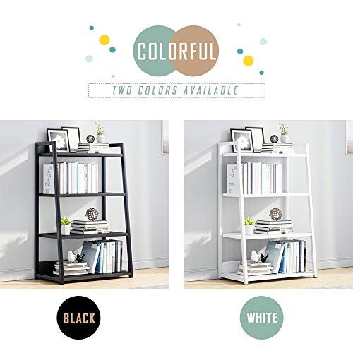 Image of IOTXY 4 Tier Ladder Shelf Bookcase, 19.7 inch x 11.8 inch x 38 inch in, White