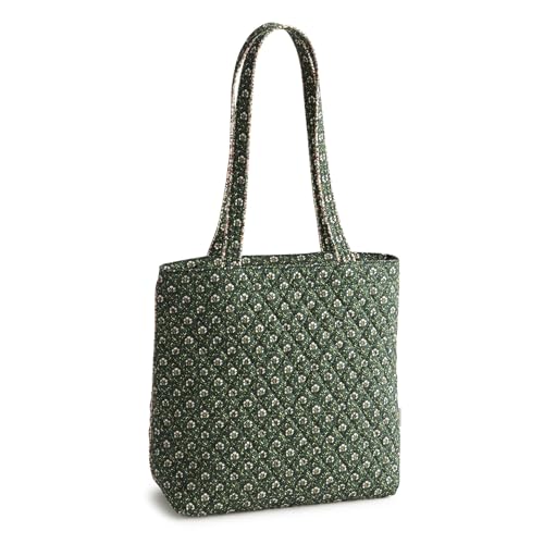 Vera Bradley Premium Cotton Small Original Zip Tote Bag, Mistletoe Lattice