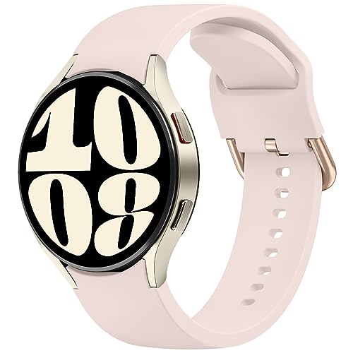 Mugust Correa para Samsung Galaxy Watch 4/5/6 y Classic - Pulsera de Silicona Suave para Hombre y Mujer - Compatible con 40mm, 42mm, 43mm, 44mm, 45mm, 46mm, 47mm (Rosa)
