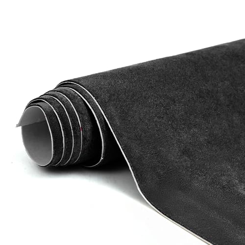 Image of Premium Black Suede Fabric Wrap - 40x60 inch Suede Wrap for Car Interior - Self-Adhesive Microfiber and Synthetic Leather, Stretchable Interior Film for Car and Home Decor