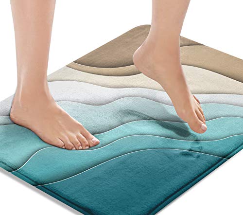 Britimes Bath Mats For Bathroom, Bathroom Mats Rugs No Silp,Abstract Beach Washable Cover Floor Rug Carpets Floor Mat Bathroom Decorations 16X24 Inches For Kitchen Bedroom Indoor #TOP23