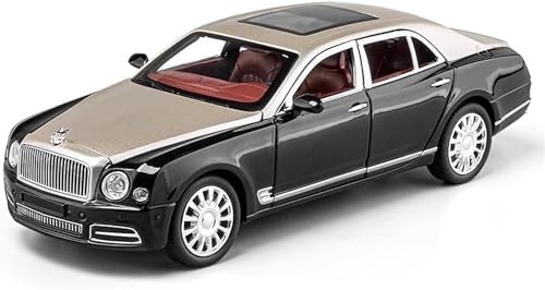 Image of Die-Cast Zinc Alloy 1:24 Scale 2024 Bentlley Mulsanne Large with 6 Openable Doors,Lights & Music & Steerable Front Wheels?1:24 Bently Mulsanne - Black /Brown?