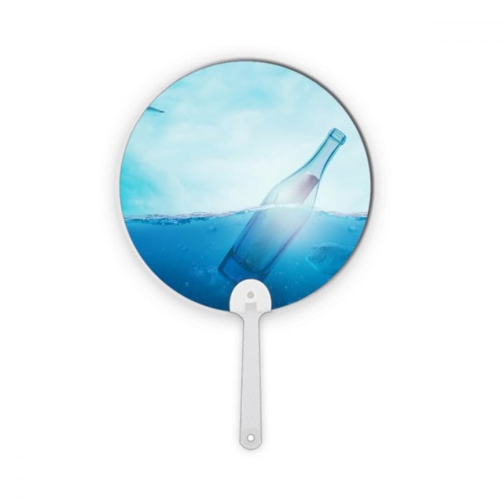 Éventail rond en plastique Ocean Glass décoration artisanale science nature pour maison