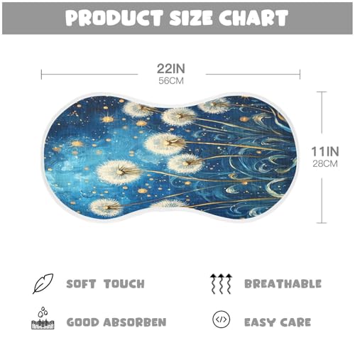 Painting Dandelions Burp Cloths Cotton Baby Washcloths,Large 22x11in Burping Cloth Absorbent and Soft for Newborn Baby Boys and Girls,1 Pack4