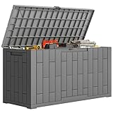 Outsunny Baule da Esterno da 227.4L in PP con Coperchio Serratura, Baule da Giardino, Cont...
