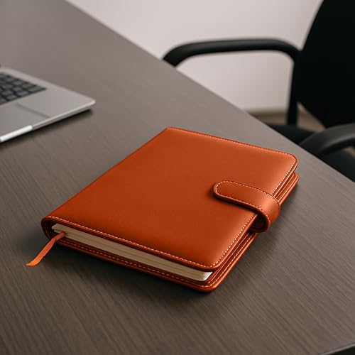 Image of Cubic A5 Foambound Leather Notebook Light Tan | 160 Pages | Soft Cover | Button Closure | Premium Journal for Office, School, Notes, Journaling | Elegant, Durable & Compact Design