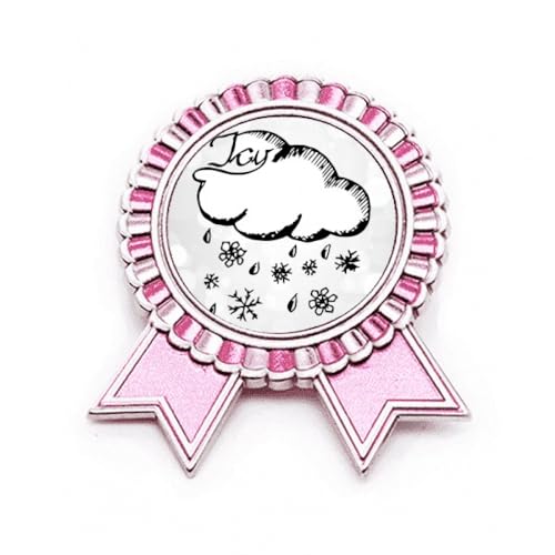 Broche flocon de neige rose fait main le cadeau de Noël en métal idéal