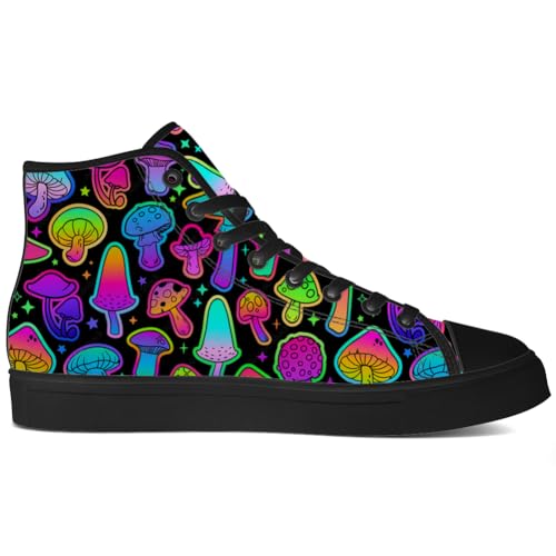 Mushroom High Top Canvas Shoes for Men Women Psychedelic Mushroom High Top Sneakers Lace Up Casual Shoes Gifts for Him Her4
