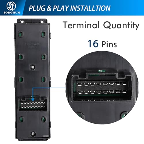 Sorghum Power Window Switch Driver Side - Master Window Switch Compatible with 2011-2017 Hyundai Accent 16 Pins Replace# 93570-1R111 93570-1R110 93570AP1R101 935701R110 by SORGHUM - Image 5