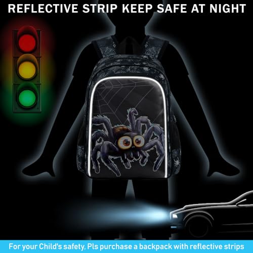 Image of CCJPX 3PCS Kids Backpack for Boys, 16 Inch Spider Water Resistant Preschool Bookbags, Cool Elementary Kindergarten School Backpacks and Lunch Box