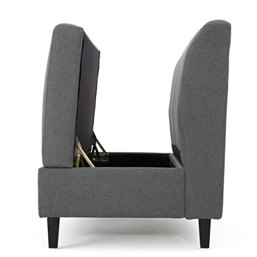 Christopher Knight Home Tovah Fabric Storage Loveseat, Charcoal #TOP4