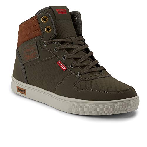 Levi s Mens Liam Pin Perf C Rubber Sole Casual High Top Fashion Sneaker Shoe, Charcoal, 8 M