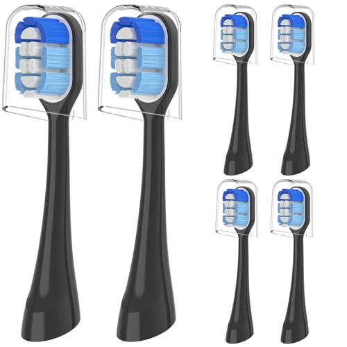 YMPBO Replacement Heads Compatible with Oral-B Clic Toothbrush 6 Pack Brush Head Refill Black