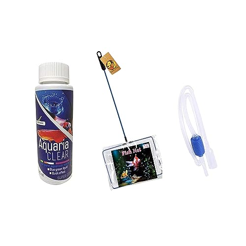 Foodie-Puppies-Aquarium-Cleaning-Combo-Pack-Aquaria-Clear-Aquatic-Remedies-Fish-Net-Cleaner-Siphon-Pipe-for-Aquarium-and-Gravel-Cleaner-Water-Changer-Pump