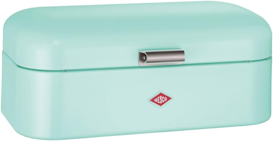 WESCO Grandy bread bin in white, powder-coated sheet steel, ventilation holes and sturdy handle