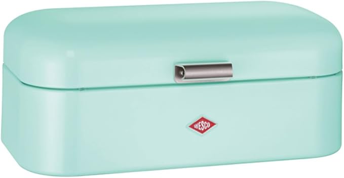 WESCO Panera Grandy en color menta, chapa de acero pulverizada, orificios de ventilación y mango estable