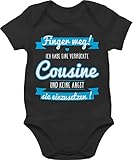 Shirtracer Statement Sprüche Baby - Ich Habe eine verrückte Cousine blau - 1/3 Monate - Schwarz - Body Cousine und Cousin sprüche - BZ10 - Baby Body Kurzarm für Jungen und Mädchen